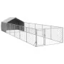 Outdoor dog kennel with enclosure 8x2x1.5 m galvanized steel by , Dog kennels - Ref: Foro24-3329239, Price: 248,67 €, Discoun...