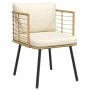 Garden armchairs with cushions 2 units synthetic natural rattan by , Garden chairs - Ref: Foro24-3328657, Price: 221,31 €, Di...
