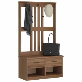 SANDENS solid pine wood entryway coat rack 87x40x159.5cm by , Benches for halls and storage - Ref: Foro24-4010491, Price: 205...