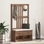 SANDENS solid pine wood entryway coat rack 87x40x159.5cm by , Benches for halls and storage - Ref: Foro24-4010491, Price: 205...