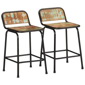 Bar stools 2 units 46x35.5x70 solid recycled wood by , Kitchen stools - Ref: Foro24-4013536, Price: 114,55 €, Discount: %