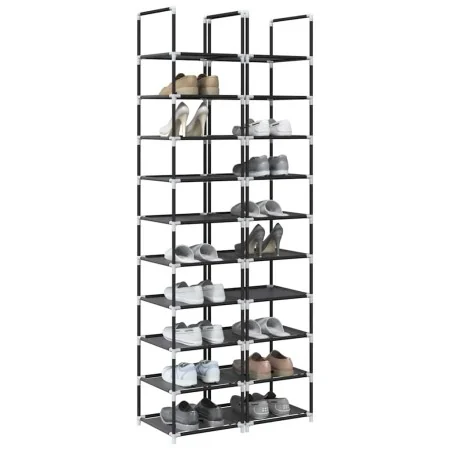 Zapateros 2 uds 10 niveles negro 33x33x174 cm tejido no tejido by , Shoe racks and shoe organizers - Ref: Foro24-4100616, Pri...