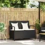 Banco de almacenamiento jardín con cojín ratán sintético negro by , garden benches - Ref: Foro24-4104211, Price: 221,09 €, Di...