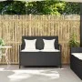 Banco de almacenamiento jardín con cojín ratán sintético negro by , garden benches - Ref: Foro24-4104211, Price: 221,09 €, Di...