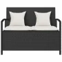 Banco de almacenamiento jardín con cojín ratán sintético negro by , garden benches - Ref: Foro24-4104211, Price: 221,09 €, Di...