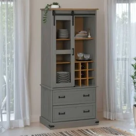 Vinoteca HALDEN con botelleros y puerta corredera gris pino by , Wine and liquor cabinets - Ref: Foro24-4018435, Price: 363,5...