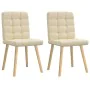 Sillas de comedor 2 unidades tela color crema de , Sillas de comedor - Ref: Foro24-4101098, Precio: 105,26 €, Descuento: %