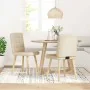Sillas de comedor 2 unidades tela color crema de , Sillas de comedor - Ref: Foro24-4101098, Precio: 105,26 €, Descuento: %