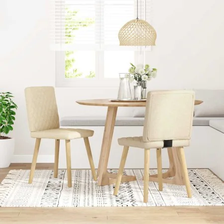 Dining chairs 2 units, cream-colored fabric. by , dining chairs - Ref: Foro24-4101128, Price: 103,64 €, Discount: %