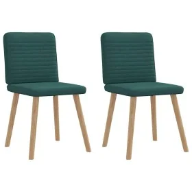 Dining chairs 2 units dark green fabric by , dining chairs - Ref: Foro24-4101149, Price: 103,24 €, Discount: %