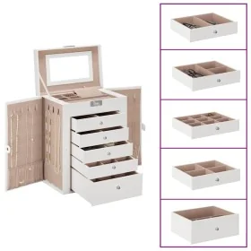 Joyero de 6 niveles con espejo y cerradura blanco de , Soportes para joyería - Ref: Foro24-4103564, Precio: 60,77 €, Descuent...