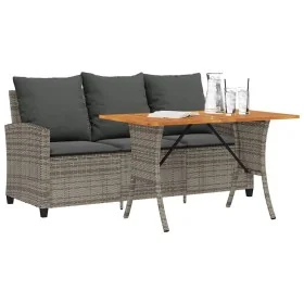 Sofá jardín de 3 plazas con cojín y mesa gris ratán sintético by , Outdoor sofas - Ref: Foro24-4103856, Price: 302,43 €, Disc...