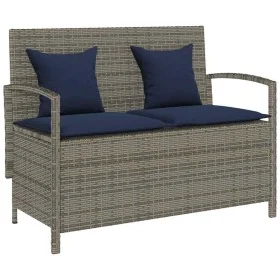 Banco de jardín con almacenaje y cojín gris ratán sintético by , garden benches - Ref: Foro24-4104218, Price: 211,08 €, Disco...