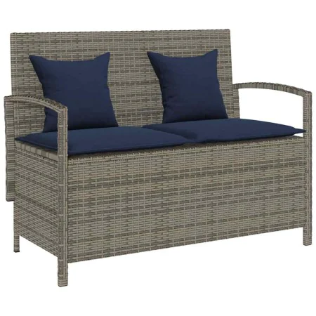 Banco de jardín con almacenaje y cojín gris ratán sintético von , Gartenbänke - Ref: Foro24-4104218, Preis: 212,05 €, Rabatt: %