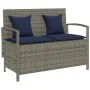 Banco de jardín con almacenaje y cojín gris ratán sintético von , Gartenbänke - Ref: Foro24-4104218, Preis: 212,05 €, Rabatt: %