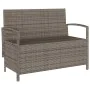 Banco de jardín con almacenaje y cojín gris ratán sintético von , Gartenbänke - Ref: Foro24-4104218, Preis: 212,05 €, Rabatt: %