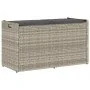Banco de almacenaje con cojín gris claro 100 cm ratán sintético by , garden benches - Ref: Foro24-4104065, Price: 146,45 €, D...