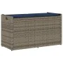 Banco de almacenaje con cojín gris 100 cm ratán sintético by , garden benches - Ref: Foro24-4104067, Price: 132,94 €, Discoun...