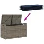 Banco de almacenaje con cojín gris 100 cm ratán sintético by , garden benches - Ref: Foro24-4104067, Price: 132,94 €, Discoun...