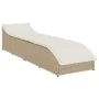 Tumbona plegable con cojín y espacio beige ratán sintético von , Liegen - Ref: Foro24-4104224, Preis: 247,76 €, Rabatt: %