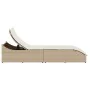 Tumbona plegable con cojín y espacio beige ratán sintético von , Liegen - Ref: Foro24-4104224, Preis: 247,76 €, Rabatt: %