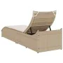 Tumbona plegable con cojín y espacio beige ratán sintético von , Liegen - Ref: Foro24-4104224, Preis: 247,76 €, Rabatt: %