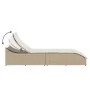 Tumbona plegable con cojín y espacio beige ratán sintético von , Liegen - Ref: Foro24-4104224, Preis: 247,76 €, Rabatt: %