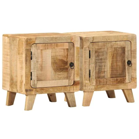 Mesilla de noche 2 uds 40x32x46 cm madera mango rugosa von , Nachttische - Ref: Foro24-4104508, Preis: 206,46 €, Rabatt: %