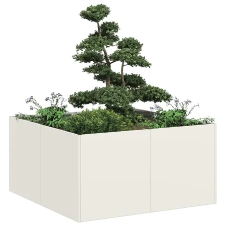 Pflanzgefäß aus kaltgewalztem Stahl in Weiß 80x80x40 cm von , Töpfe und Pflanzgefäße - Ref: Foro24-860739, Preis: 86,32 €, Ra...
