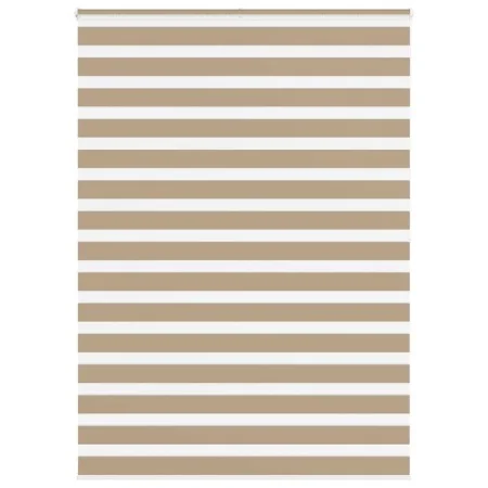 Dies ist ein breiter, 155,9 cm breiter, brauner Sand-Zebra-Vorhang aus Polyester. von , Jalousien und Jalousien - Ref: Foro24...