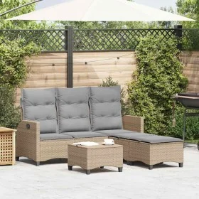 Garten-Lounge-Set in L-Form mit 3-teiligen beigen Kissen von , Gartensets - Ref: Foro24-3328641, Preis: 469,72 €, Rabatt: %