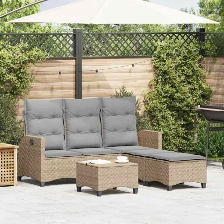 L-shaped garden sofa set with 3-piece beige cushions by , Garden sets - Ref: Foro24-3328641, Price: 469,72 €, Discount: %