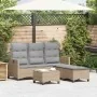L-shaped garden sofa set with 3-piece beige cushions by , Garden sets - Ref: Foro24-3328641, Price: 469,72 €, Discount: %