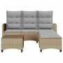 L-shaped garden sofa set with 3-piece beige cushions by , Garden sets - Ref: Foro24-3328641, Price: 469,72 €, Discount: %