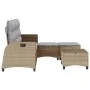 Garten-Lounge-Set in L-Form mit 3-teiligen beigen Kissen von , Gartensets - Ref: Foro24-3328641, Preis: 469,72 €, Rabatt: %