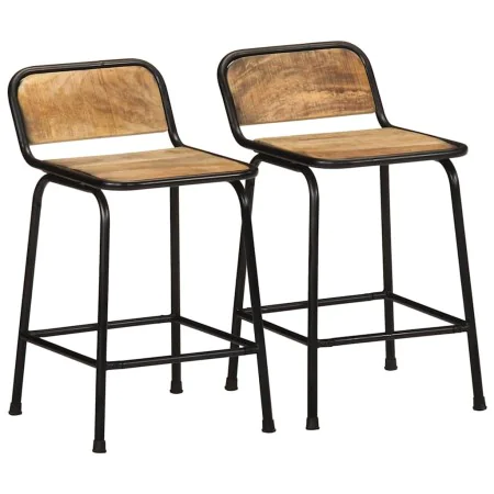 Bar stools 2 units 46x35.5x70 cm solid mango wood by , Kitchen stools - Ref: Foro24-4013534, Price: 112,13 €, Discount: %