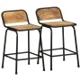 Bar stools 2 units 46x35.5x70 cm solid mango wood by , Kitchen stools - Ref: Foro24-4013534, Price: 112,13 €, Discount: %