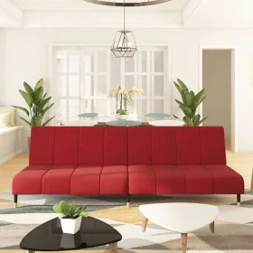 Two-seater velvet sofa bed in burgundy color by , Sofas - Ref: Foro24-375879, Price: 249,14 €, Discount: %