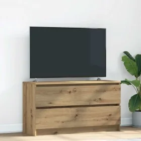 TV stand made of engineered oak wood artisan 100x35x54 cm by , TV Furniture - Ref: Foro24-861813, Price: 93,97 €, Discount: %