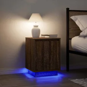 Bedside tables with LED lights 2 units brown oak 38x34x50 cm by , Nightstands - Ref: Foro24-861278, Price: 85,90 €, Discount: %