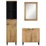 Set of 3 brown solid mango wood bathroom furniture pieces by , Bathroom furniture - Ref: Foro24-3310007, Price: 380,75 €, Dis...