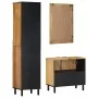 Set of 3 brown solid mango wood bathroom furniture pieces by , Bathroom furniture - Ref: Foro24-3310007, Price: 380,75 €, Dis...