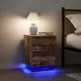 Nachttische mit LED-Lichtern, 2 Stück, Rauch-Eiche, 38x34x50 cm. von , Nachttische - Ref: Foro24-861292, Preis: 97,99 €, Raba...
