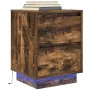 Bedside tables with LED lights 2 units smoked oak 38x34x50 cm by , Nightstands - Ref: Foro24-861292, Price: 97,99 €, Discount: %