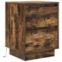Bedside tables with LED lights 2 units smoked oak 38x34x50 cm by , Nightstands - Ref: Foro24-861292, Price: 97,99 €, Discount: %