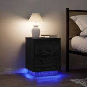 Bedside tables with LED lights 2 units black 38x34x50 cm by , Nightstands - Ref: Foro24-861286, Price: 102,61 €, Discount: %