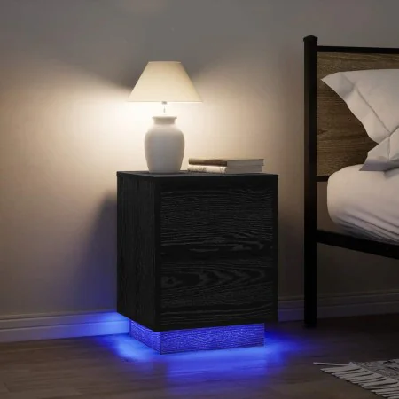 Nachttische mit LED-Lichtern 2 Stück schwarz 38x34x50 cm von , Nachttische - Ref: Foro24-861286, Preis: 102,61 €, Rabatt: %