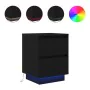 Nachttische mit LED-Lichtern 2 Stück schwarz 38x34x50 cm von , Nachttische - Ref: Foro24-861286, Preis: 102,61 €, Rabatt: %