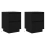 Bedside tables with LED lights 2 units black 38x34x50 cm by , Nightstands - Ref: Foro24-861286, Price: 102,61 €, Discount: %