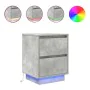 Bedside tables with LED lights 2 units gray concrete 38x34x50 cm by , Nightstands - Ref: Foro24-861290, Price: 99,75 €, Disco...
